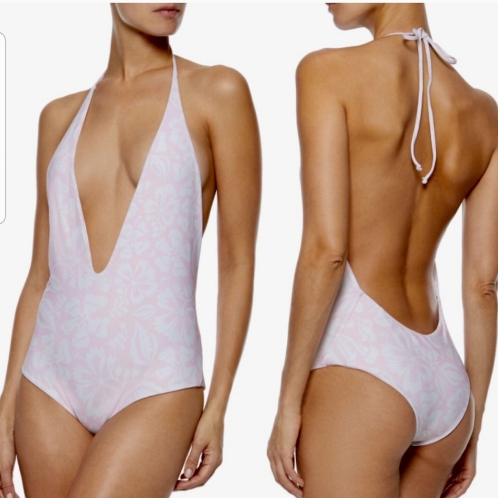 Mikoh Hinano Halter One Piece Swimsuit Luau Cloud
